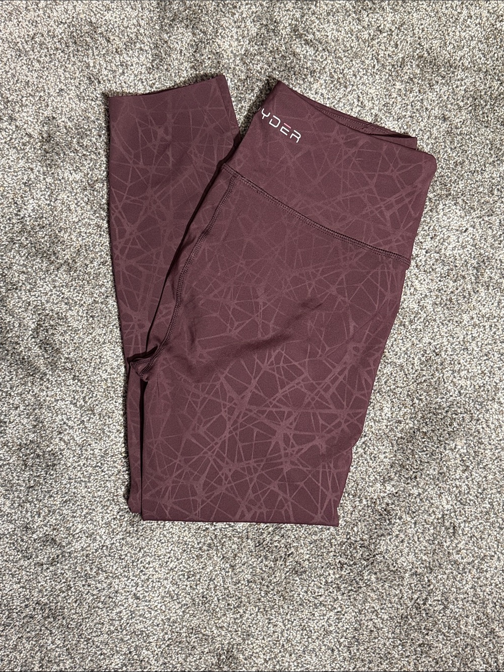 Spyder  Women's Maroon Patterned High-Waist Leggings